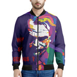 Colorful Joker Why So Serious Print Men's Bomber Jacket
