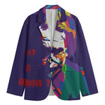 Colorful Joker Why So Serious Print Men's Cotton Blazer