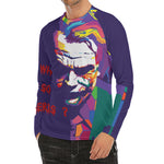 Colorful Joker Why So Serious Print Men's Long Sleeve Rash Guard