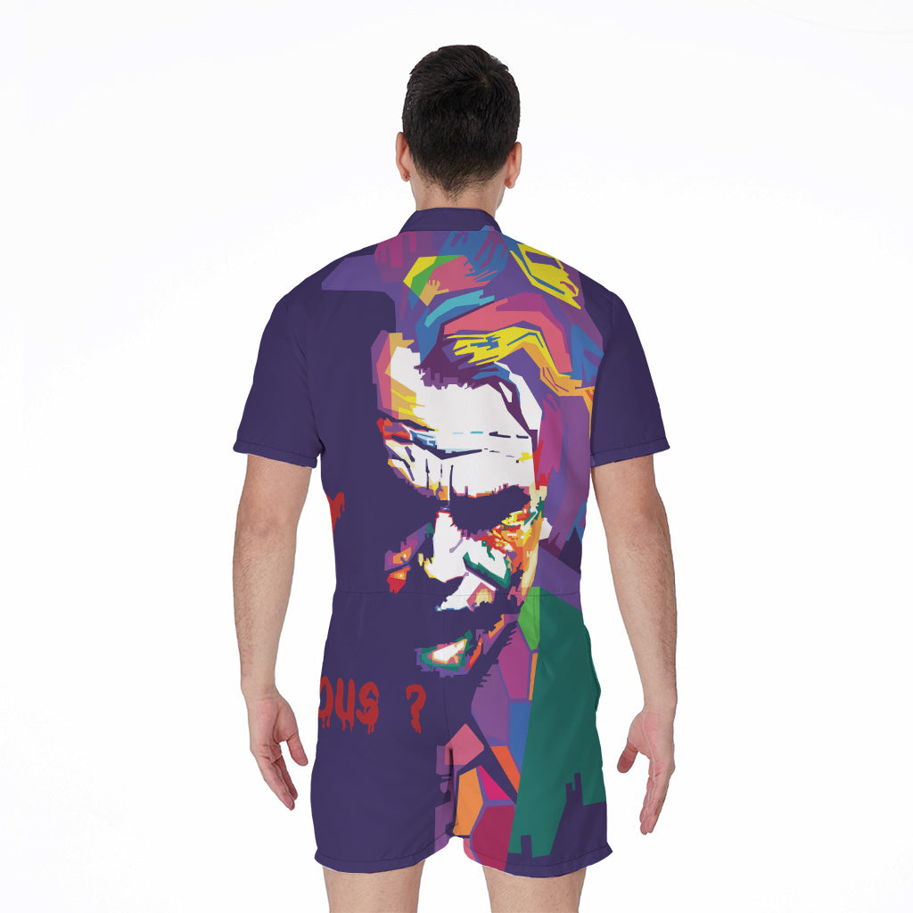 Colorful Joker Why So Serious Print Men's Rompers