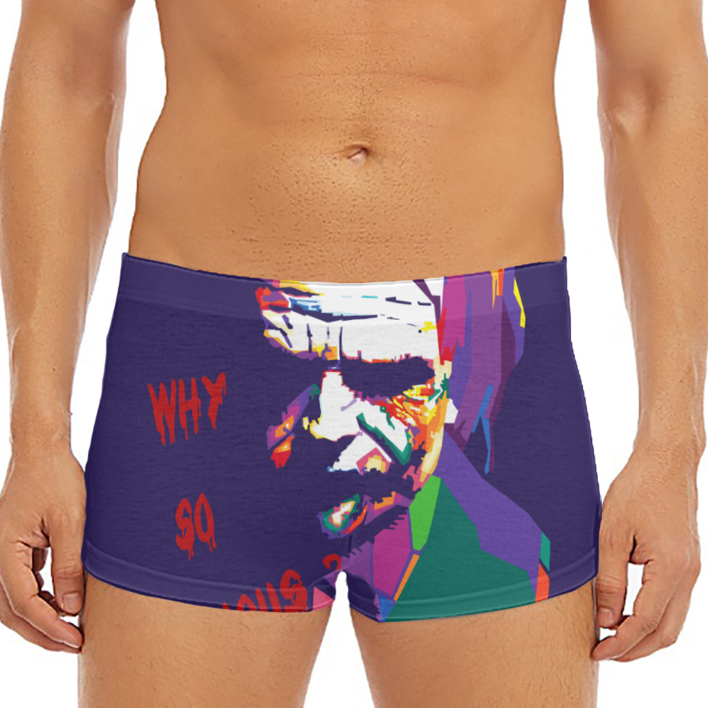 Colorful Joker Why So Serious Print Men's Short Boxer Briefs