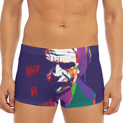 Colorful Joker Why So Serious Print Men's Short Boxer Briefs