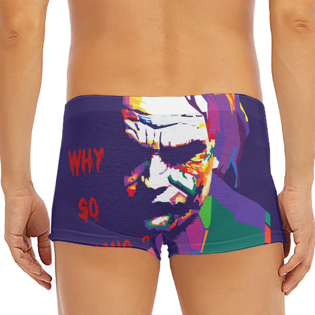 Colorful Joker Why So Serious Print Men's Short Boxer Briefs