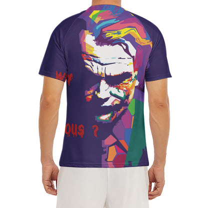 Colorful Joker Why So Serious Print Men's Short Sleeve Rash Guard