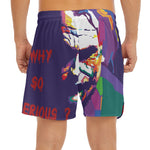 Colorful Joker Why So Serious Print Men's Split Running Shorts