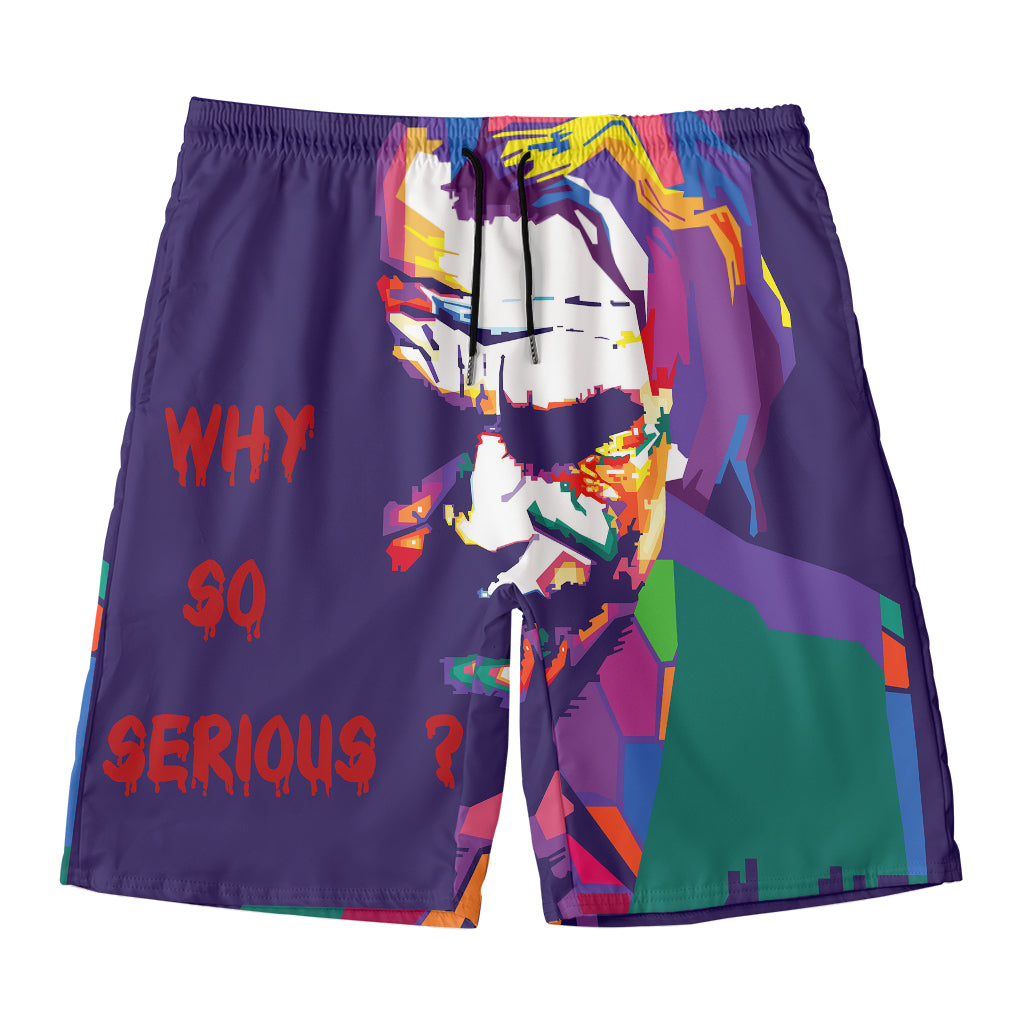 Colorful Joker Why So Serious Print Men's Swim Trunks