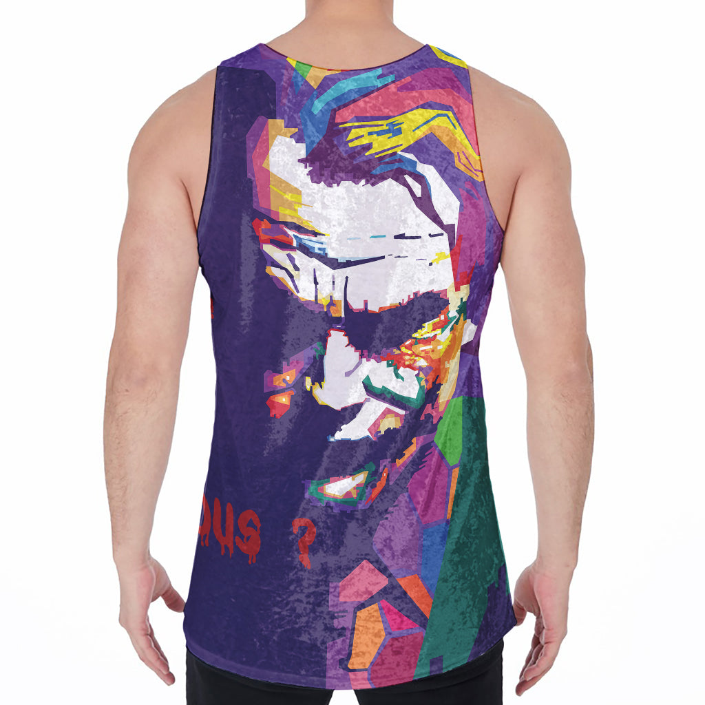 Colorful Joker Why So Serious Print Men's Velvet Tank Top