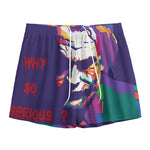 Colorful Joker Why So Serious Print Mesh Shorts