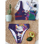Colorful Joker Why So Serious Print One Shoulder Bikini Top