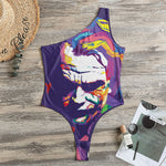 Colorful Joker Why So Serious Print One Shoulder Bodysuit