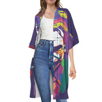 Colorful Joker Why So Serious Print Open Front Beach Cover Up