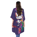 Colorful Joker Why So Serious Print Open Front Beach Cover Up