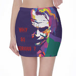 Colorful Joker Why So Serious Print Pencil Mini Skirt