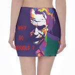 Colorful Joker Why So Serious Print Pencil Mini Skirt