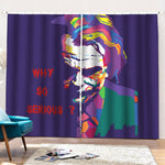 Colorful Joker Why So Serious Print Pencil Pleat Curtains
