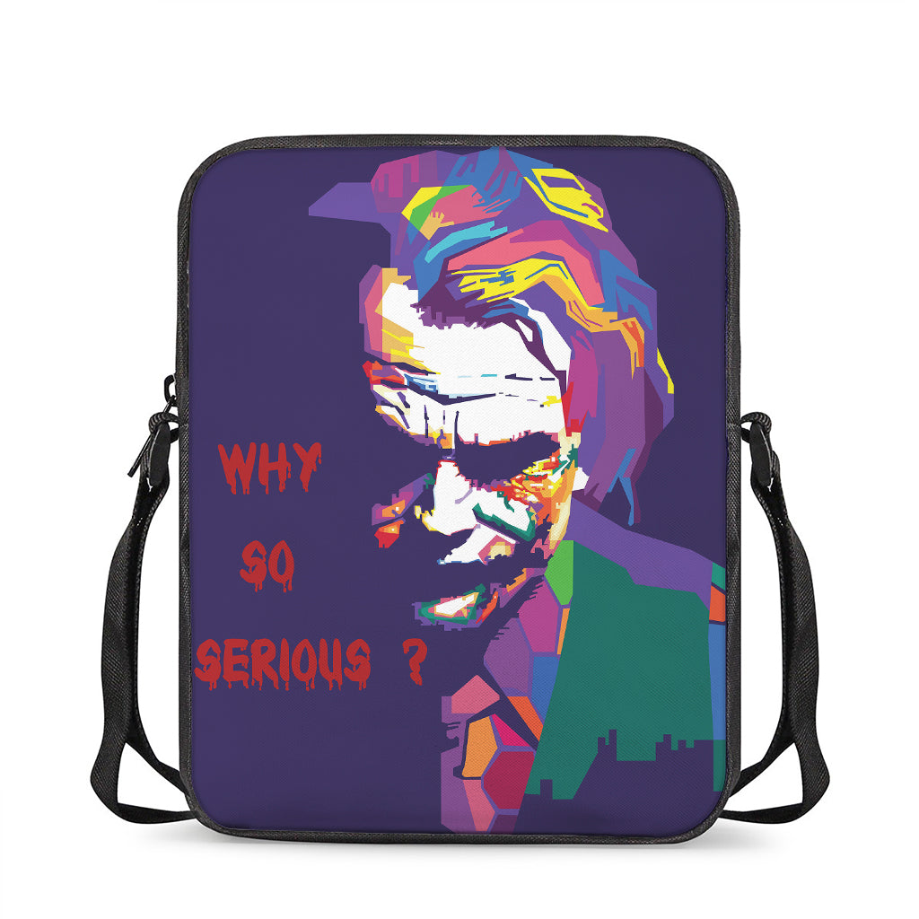 Colorful Joker Why So Serious Print Rectangular Crossbody Bag