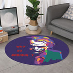 Colorful Joker Why So Serious Print Round Rug