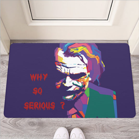 Colorful Joker Why So Serious Print Rubber Doormat