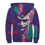 Colorful Joker Why So Serious Print Sherpa Lined Zip Up Hoodie