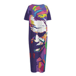 Colorful Joker Why So Serious Print Short Sleeve Long Nightdress