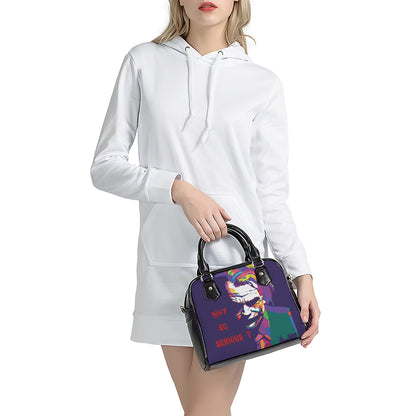 Colorful Joker Why So Serious Print Shoulder Handbag