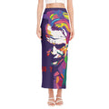 Colorful Joker Why So Serious Print Side Slit Maxi Skirt