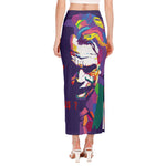 Colorful Joker Why So Serious Print Side Slit Maxi Skirt