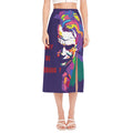 Colorful Joker Why So Serious Print Side Slit Midi Skirt