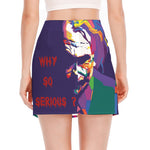 Colorful Joker Why So Serious Print Side Slit Mini Skirt