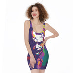 Colorful Joker Why So Serious Print Sleeveless Bodycon Dress