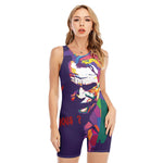Colorful Joker Why So Serious Print Sleeveless One Piece Swimsuit