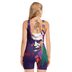 Colorful Joker Why So Serious Print Sleeveless One Piece Swimsuit