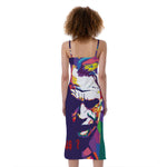 Colorful Joker Why So Serious Print Slim Fit Midi Cami Dress