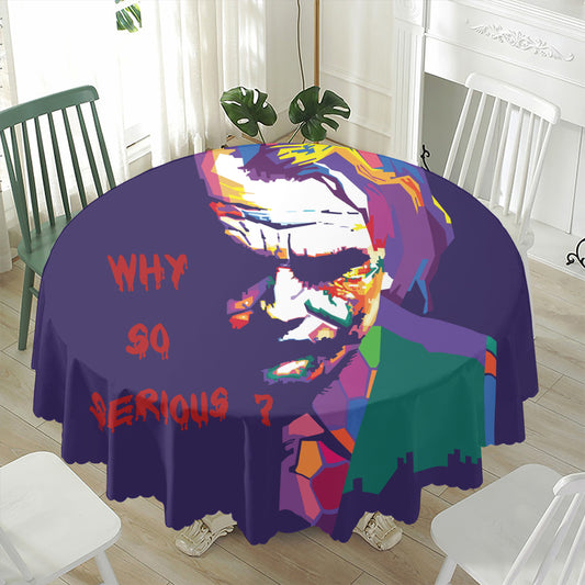 Colorful Joker Why So Serious Print Waterproof Round Tablecloth
