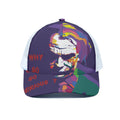 Colorful Joker Why So Serious Print White Mesh Trucker Hat