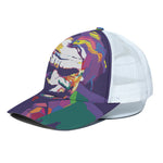 Colorful Joker Why So Serious Print White Mesh Trucker Cap