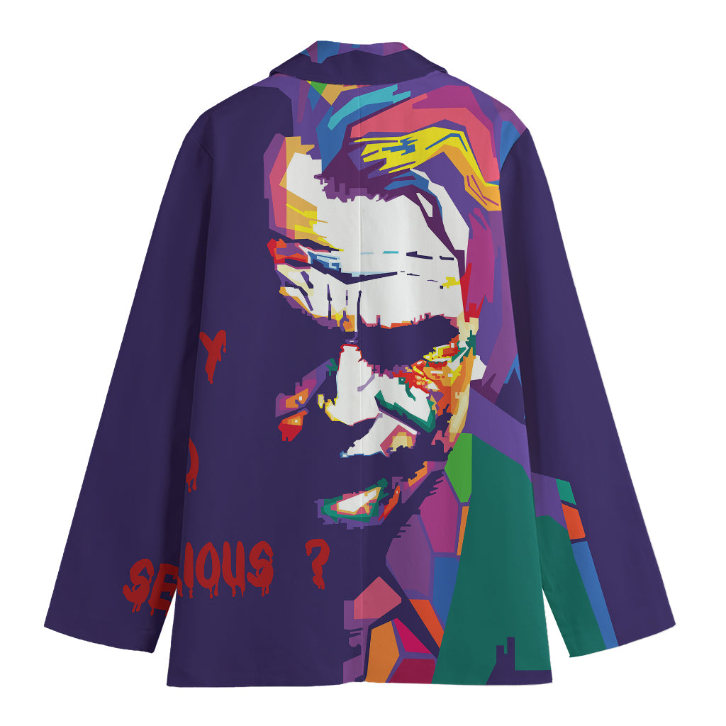 Colorful Joker Why So Serious Print Women's Blazer