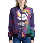 Colorful Joker Why So Serious Print Women's Bomber Jacket