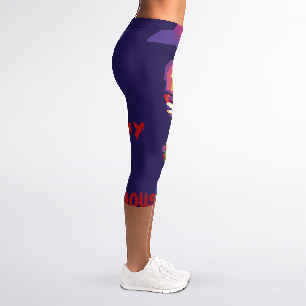 Colorful Joker Why So Serious Print Women's Capri Leggings