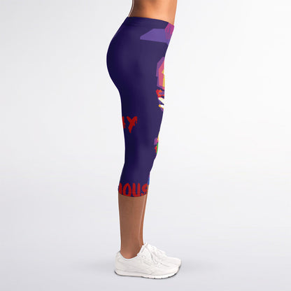 Colorful Joker Why So Serious Print Women's Capri Leggings