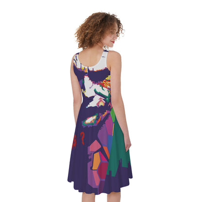 Colorful Joker Why So Serious Print Women's Sleeveless Dress