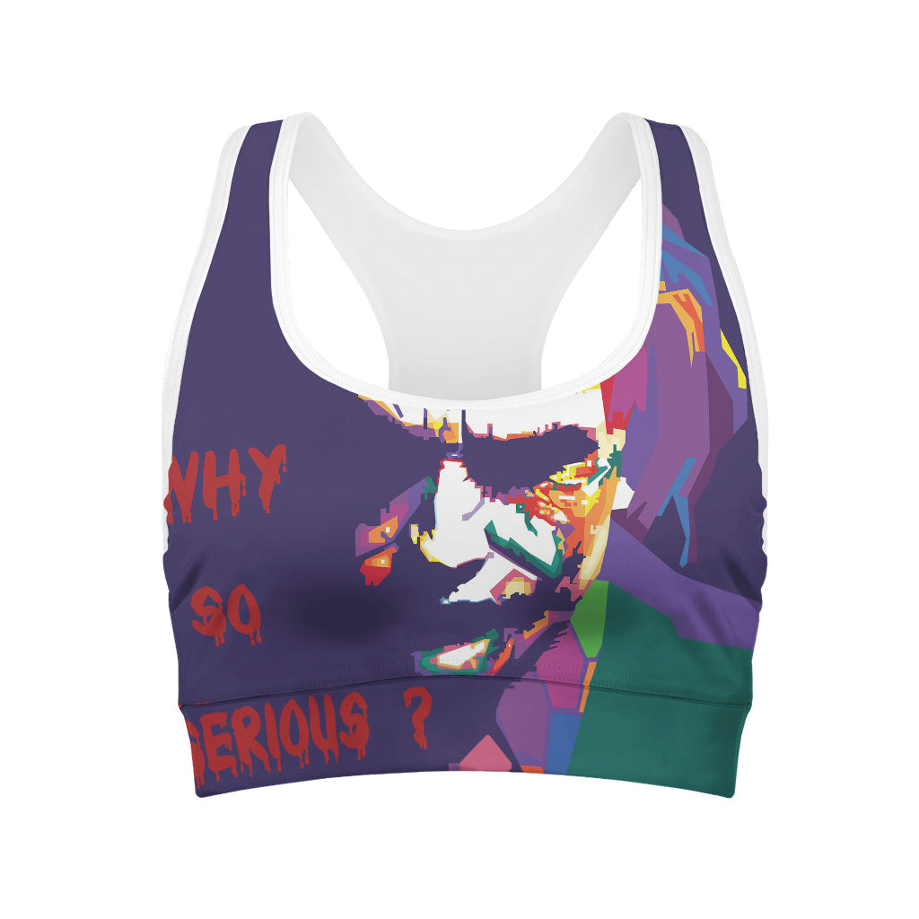 Colorful Joker Why So Serious Print Women's Sports Bra
