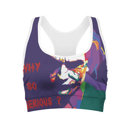 Colorful Joker Why So Serious Print Women's Sports Bra