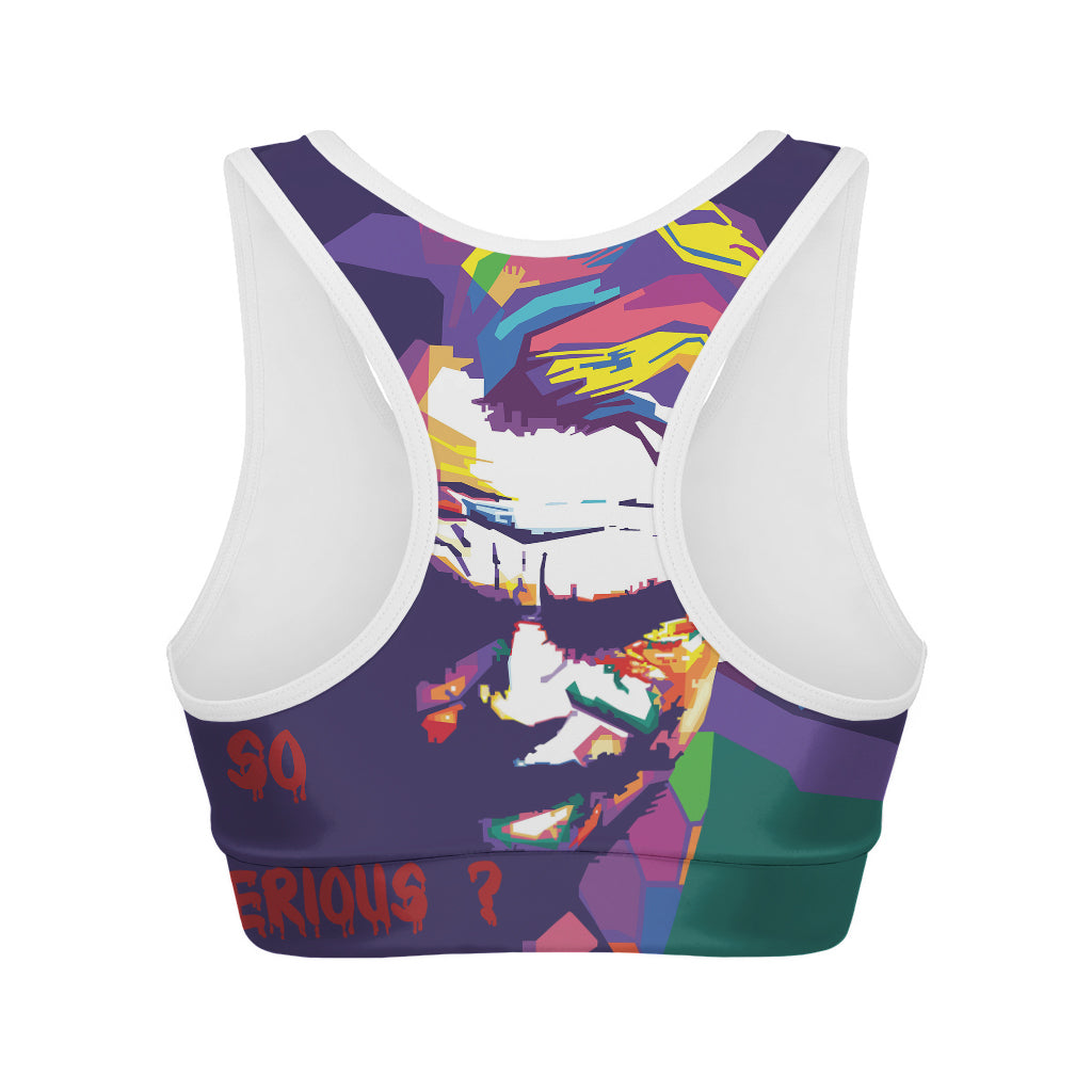 Colorful Joker Why So Serious Print Women's Sports Bra