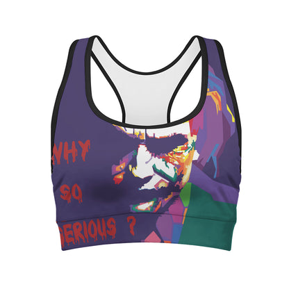 Colorful Joker Why So Serious Print Women's Sports Bra