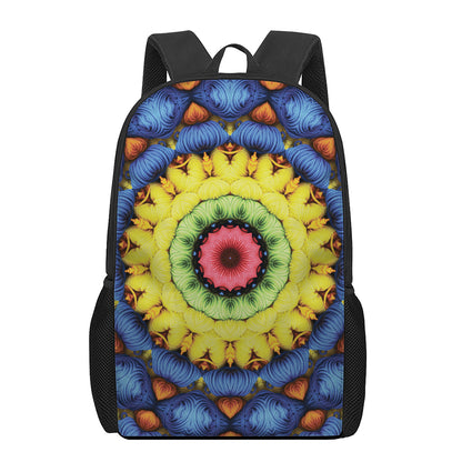 Colorful Kaleidoscope Print 17 Inch Backpack