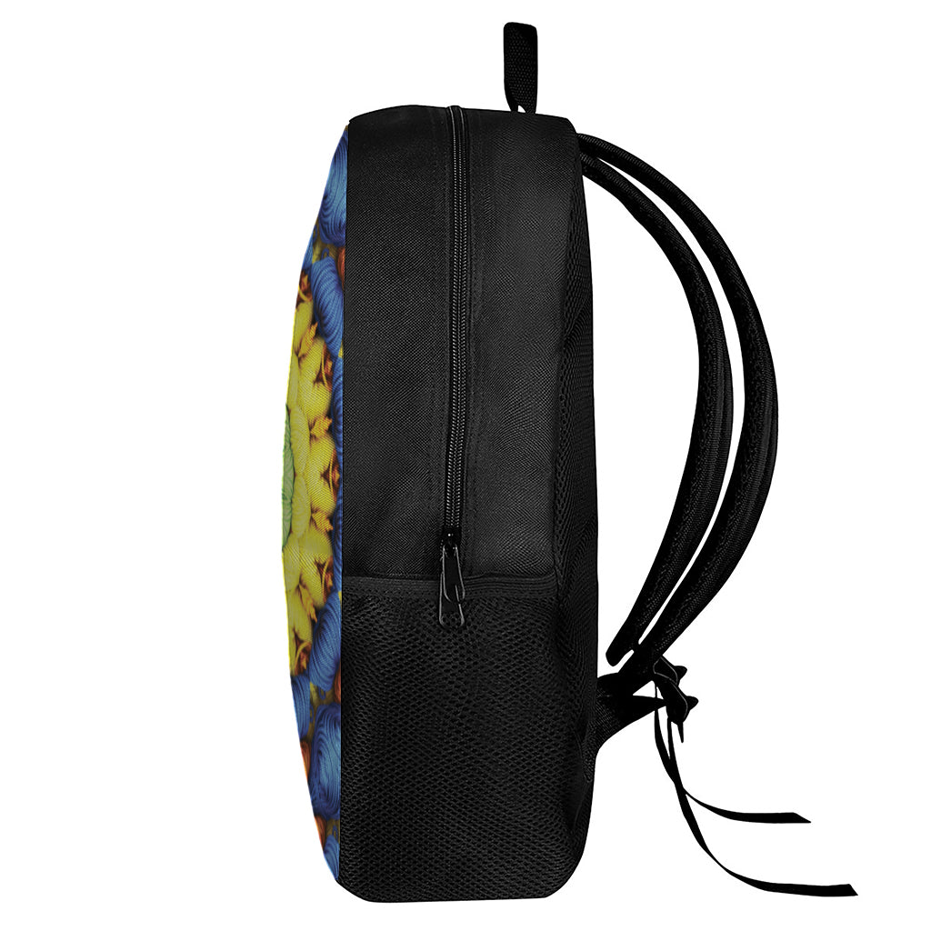 Colorful Kaleidoscope Print 17 Inch Backpack