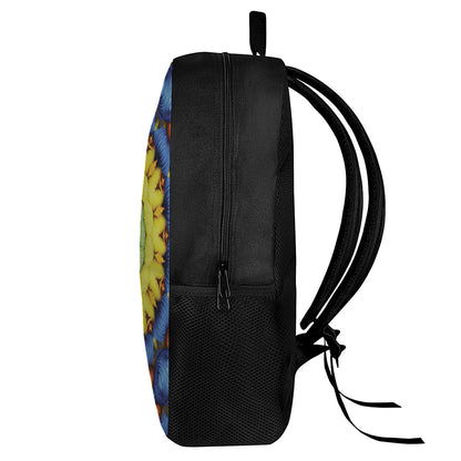 Colorful Kaleidoscope Print 17 Inch Backpack