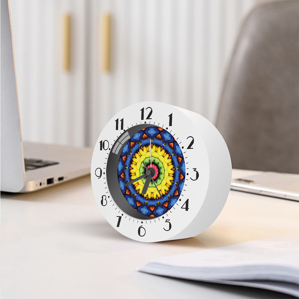Colorful Kaleidoscope Print Alarm Clock