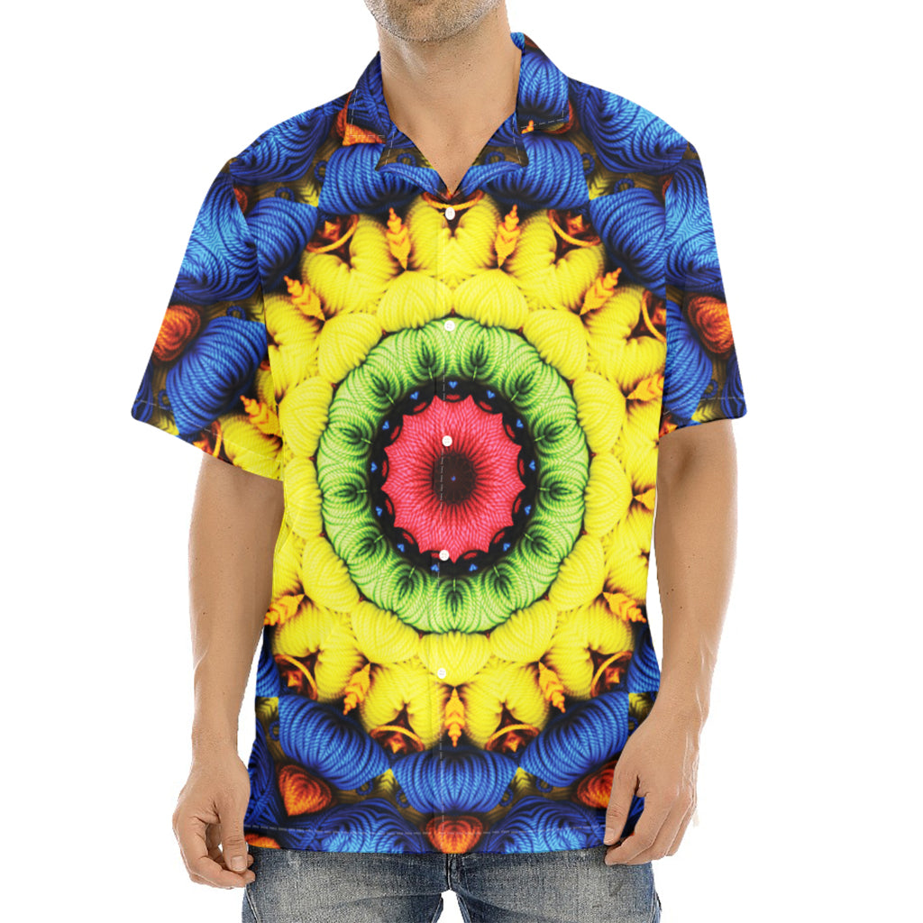 Colorful Kaleidoscope Print Aloha Shirt